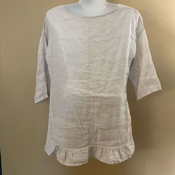 Lungo L’Arno Linen Women’s Lagenlook Made in Italy Top Size Small - Picture 2 of 4